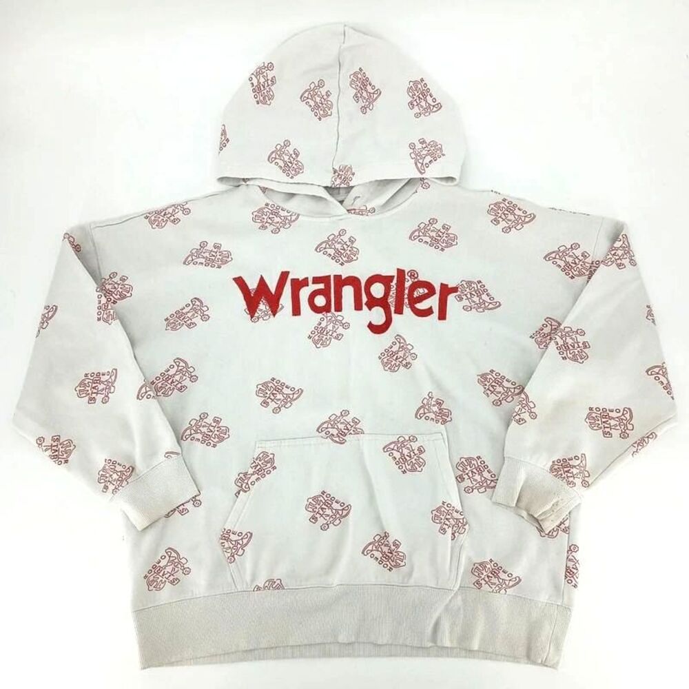 Wrangler Rodeo Star All Over Print Hoodie Western Oversized M